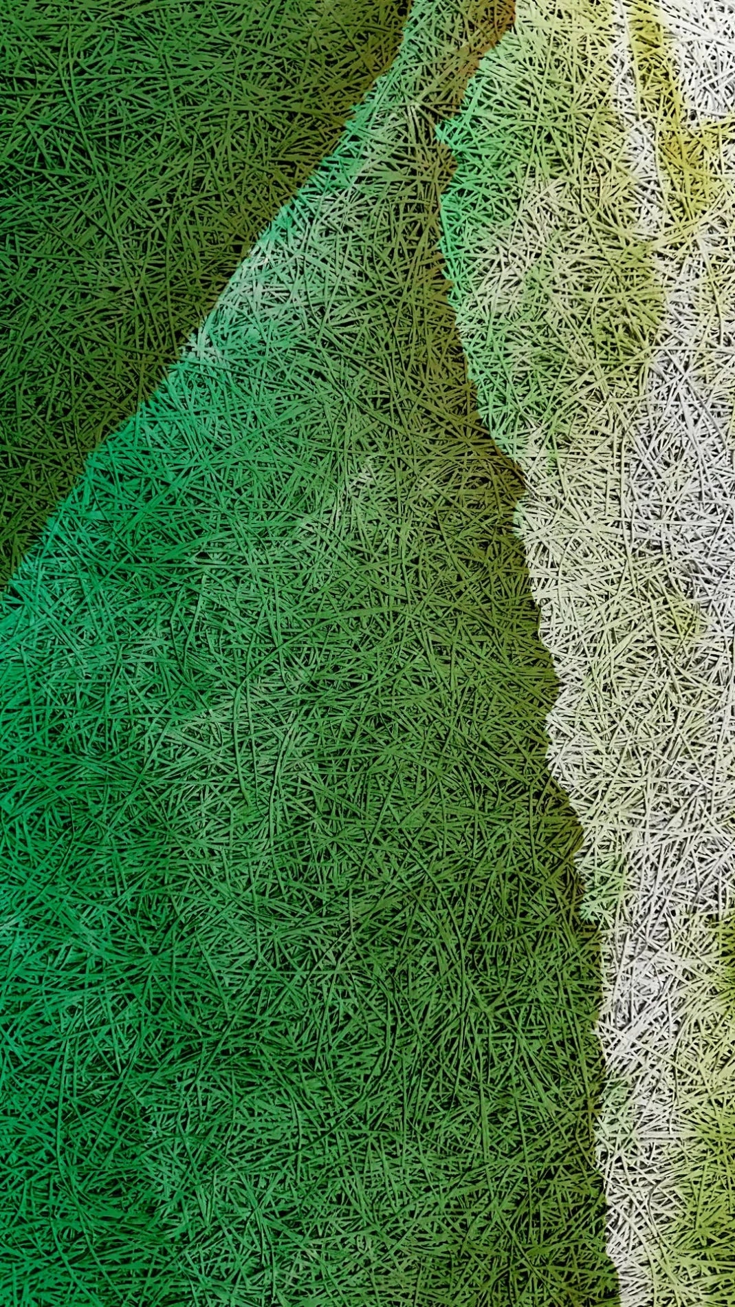 Close-Up of Green Wood Wool Panel with Textured Structure